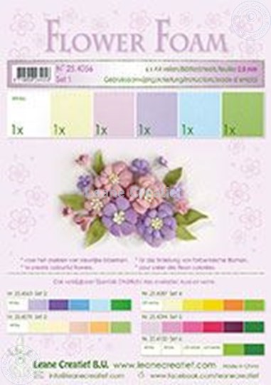 Afbeelding van Flower foam set 1 pastel kleuren