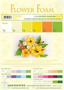 Afbeeldingen van Flower foam set 4 geel