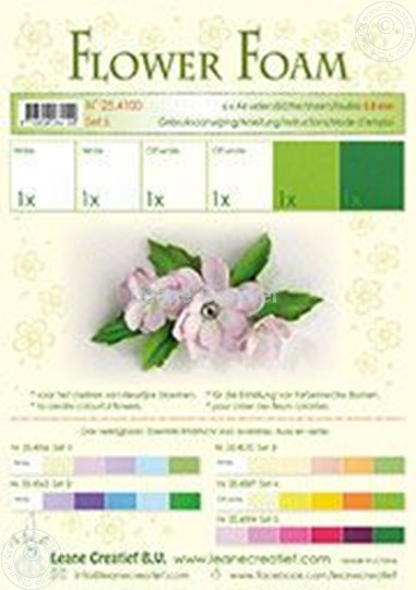 Afbeelding van Flower foam set 6 wit/groen
