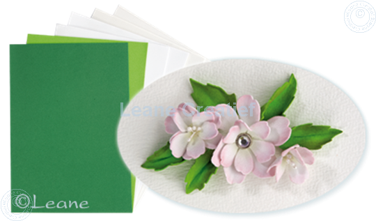 Afbeelding van Flower foam set 6 wit/groen