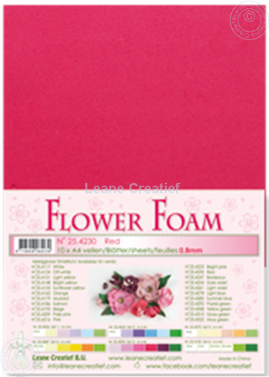 Bild von Flower foam A4 sheet red