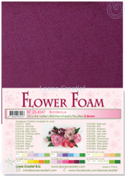 Afbeeldingen van Flower foam A4 sheet bordeaux