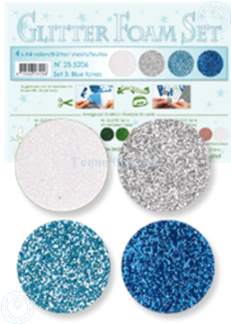 Image de Glitter Foam set 3 bleu/blanc/argent