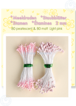 Afbeeldingen van Meeldraden ± 80 matt & 80 pearl light pink