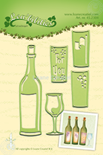 Afbeelding van Wine bottle & glass