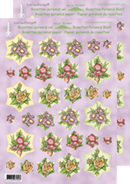 Picture of Rosettes Pyrmamid sheets Flowers red/yellow