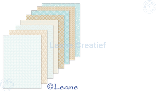 Afbeelding van Design papier Turquoise & Beige A5