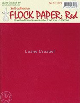 Image de Flock paper red 15x15cm