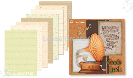 Afbeelding van Design Paper Music salmon/green/brown