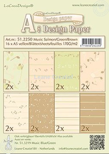 Picture of Design Paper Music salmon/green/brown