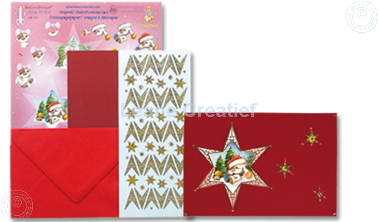 Picture of Mylo & Friends® 3D sticker Christmas card kits star #4