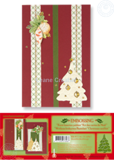 Afbeelding van Kerst kaarten pakket embossing rood