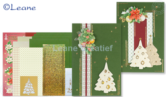 Afbeelding van Kerst kaarten pakket embossing groen