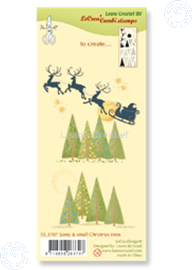 Afbeelding van Combi stamp Santa & small Christmas trees