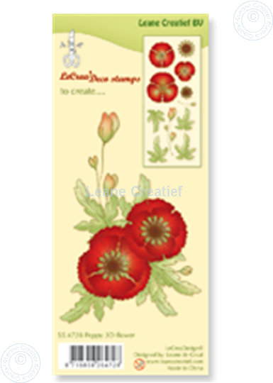 Afbeelding van Clear stamp Poppy 3D flower
