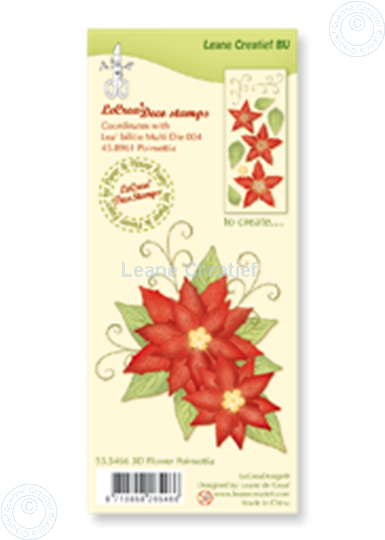 Afbeelding van Clear stamp 3D flower Poinsettia