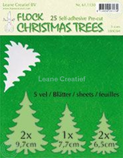 Image sur 25 green Flock trees pre-cut & self-adhesive