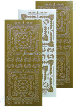 Afbeeldingen van LeCreaDesign® Hoekborduur Sticker goud