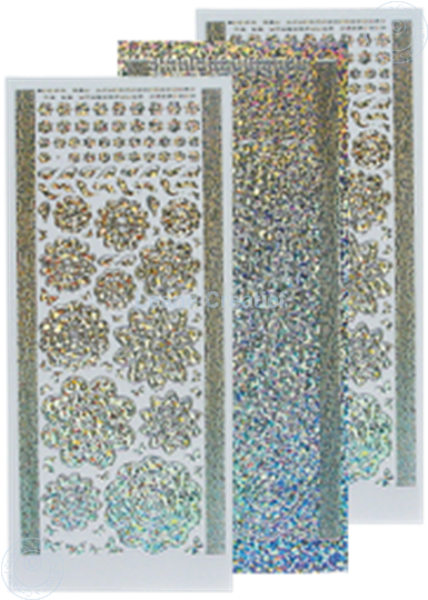 Bild von LeCreaDesign® Blumen Sticker diamond/silver