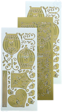 Afbeeldingen van LeCreaDesign® sticker vogelkooitjes gold