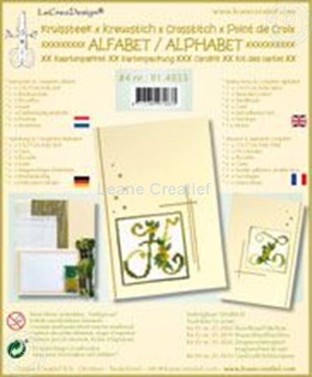 Afbeelding van Alfabet kruissteek kaartborduur kit met kraaltjes #4