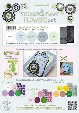 Picture of Sticker &  Foam Flowers Set 2 Grey