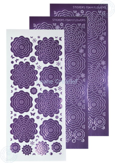 Picture of Nested Flower Peel offs mirror violet