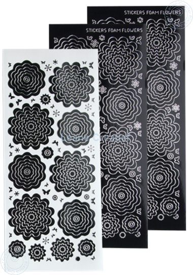 Bild von Nested Flower Sticker black silver