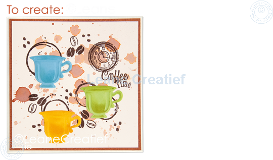 Picture of LeCreaDesign® combi clear stamp Coffee  Beans & Stains
