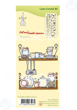 Afbeeldingen van LeCreaDesign® combi clear stamp Koffie servies