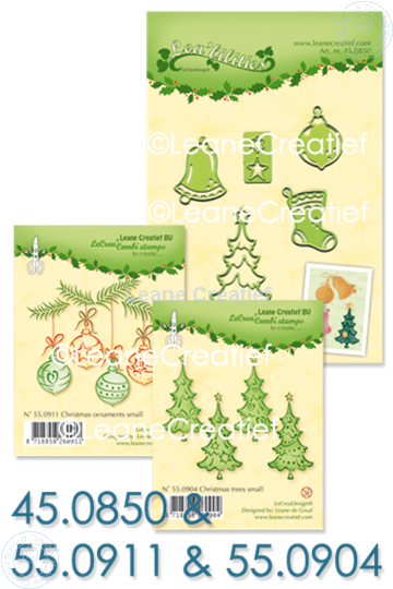Afbeelding van Set Lea'bilitie & Clearstamp Christmas trees & ornaments