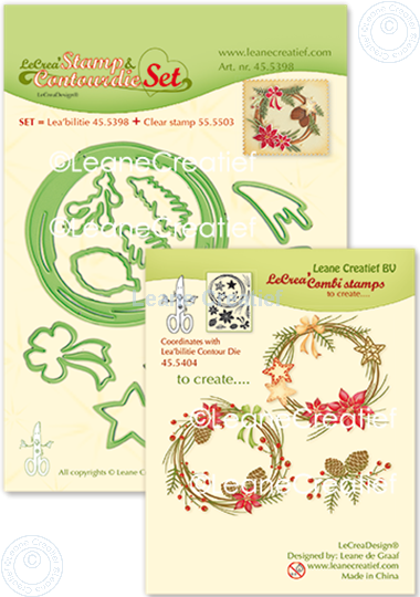 Image sur Set Stamp & Contour Die Wreath X-mas