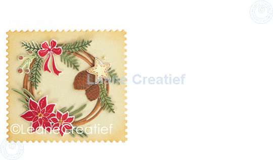 Afbeelding van Set Stamp & Contour Die Wreath X-mas