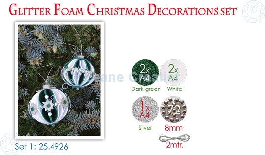 Picture of Glitter Foam Christmas Decorations Set 1