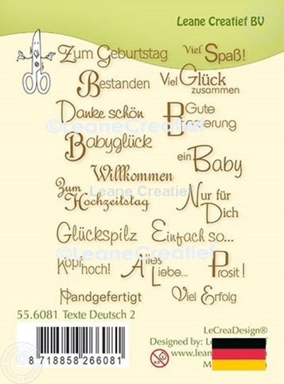 Bild von LeCreaDesign® Silikon Stempel  Texte Deutsch 2.