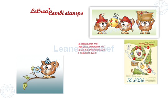 Picture of LeCreaDesign® combi clear stamp Owly, special occasions