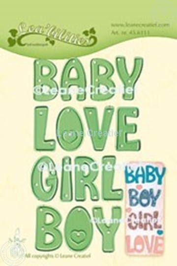 Image sur Lea’bilitie® Mots:  Baby, Boy, Girl, Love matrice pour découper