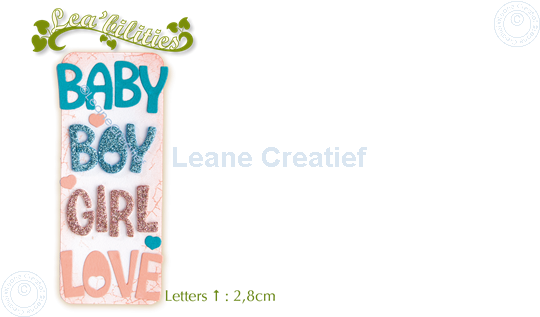 Bild von Lea’bilitie® Worte:  Baby, Boy, Girl, Love Schneideschablone