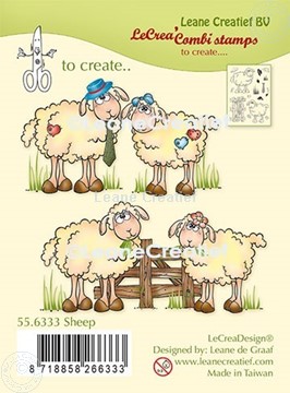 Afbeeldingen van LeCreaDesign® combi clear stamp Schapen