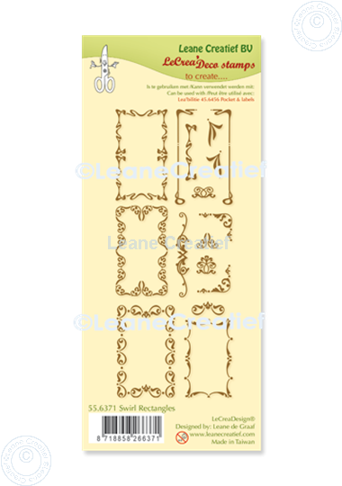 Picture of LeCreaDesign® combi clear stamp Swirl Rectangles