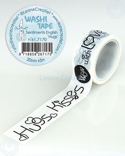 Bild von Washi tape Englische Worten “Hugs”, 20mm x 5m.