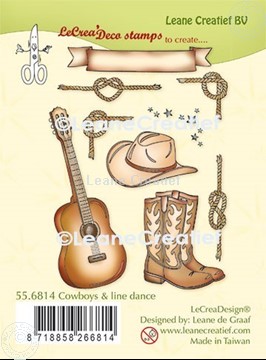 Bild von LeCreaDesign® Kombi Silikon Stempel Cowboys und Line tanzen