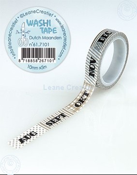 Afbeeldingen van Washi tape Maanden, 10mm x 5m.