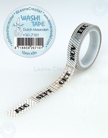 Afbeelding van Washi tape Maanden, 10mm x 5m.