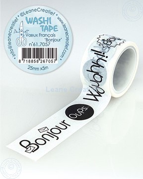 Bild von Washi tape Französische Wörter 1 “Bonjour…” 25mm x5m.