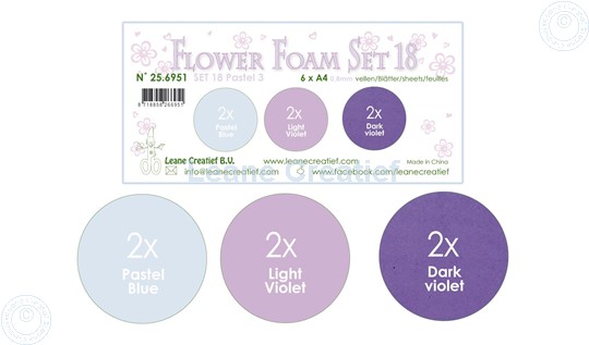 Picture of Flower Foam set 18 /6x A4 sheet /3 colours Pastel 3