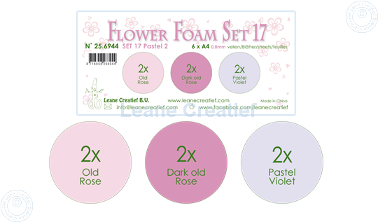 Picture of Flower Foam set 17 /6x A4 sheet /3 colours Pastel 2