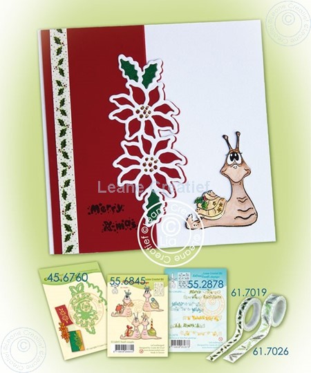 Afbeelding van Snail Poinsettia card