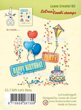 Afbeeldingen van LeCreaDesign® combi clear stamp Feest