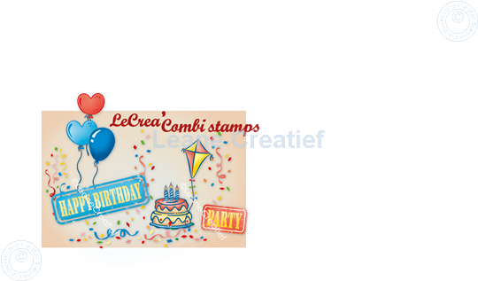 Afbeelding van LeCreaDesign® combi clear stamp Feest